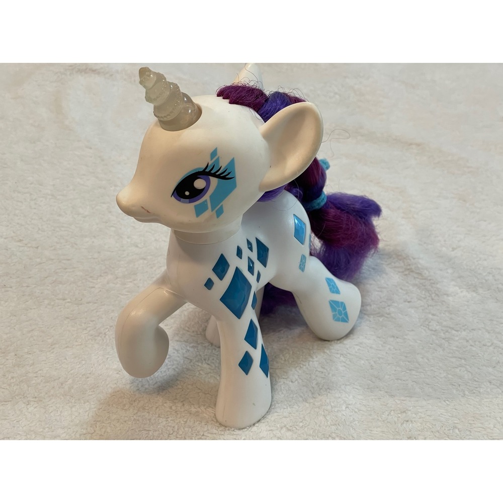 My Little Pony Glamour Glow Rarity 2014 Light Up Unicorn White Purple Mane B0367